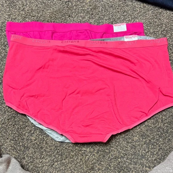Cacique Vibrant Pink and Soft Gray Panties Trio New With Tags 18/20 - Picture 2 of 6